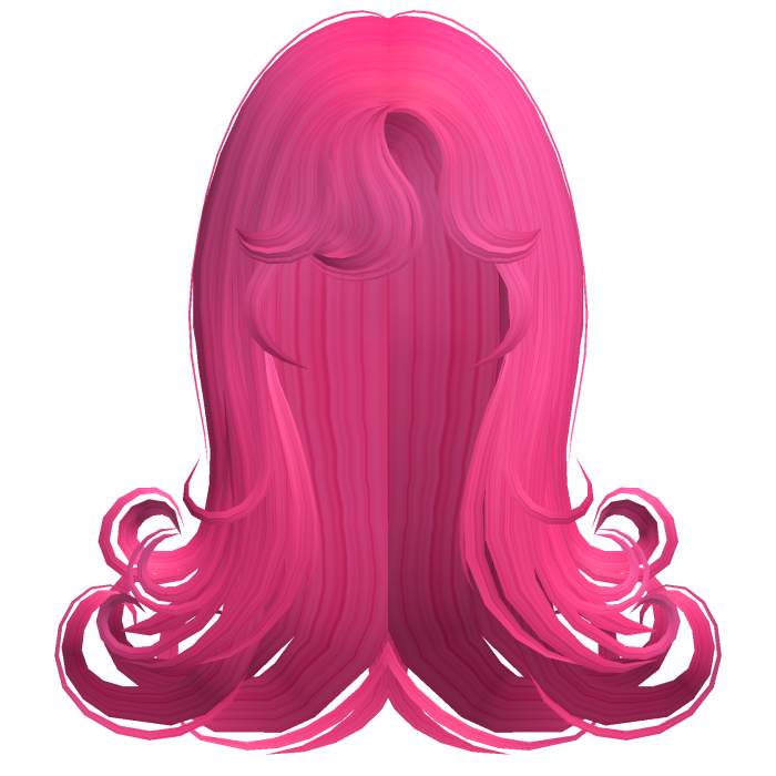 long swirly it girl hair in hot pink