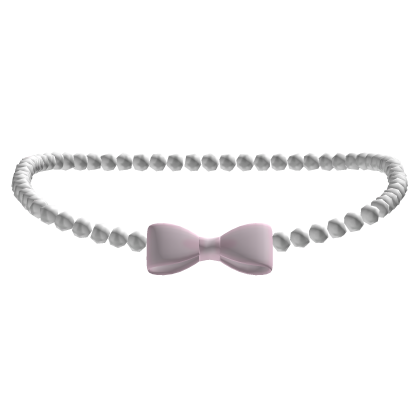 coquette pearl pink bow necklace
