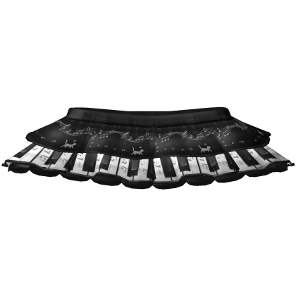 ♡ black gothic kei piano twee lace ruffled skirt Roblox item