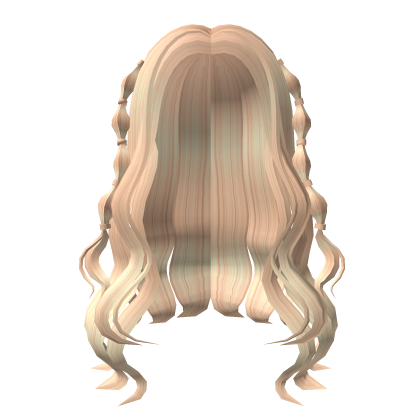 Long curly hair w/ Bubble braids (blonde) Roblox item