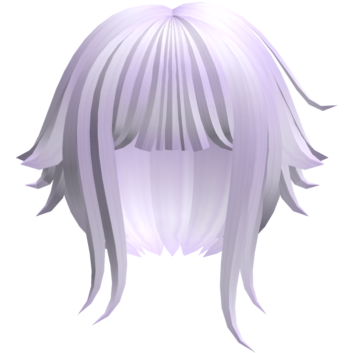 fluffy messy moe short hair w tufts in purple