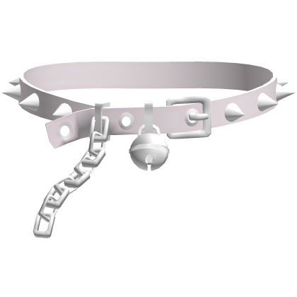 cute spiked collar w/ bell and leash in pink 3.0 Roblox item