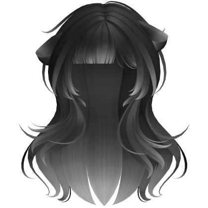 White&Black Kawaii Wavy Shy Cat Girl Hair Roblox item