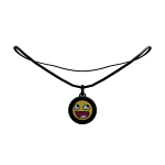 Epic Face Charm Black Necklace [R6]