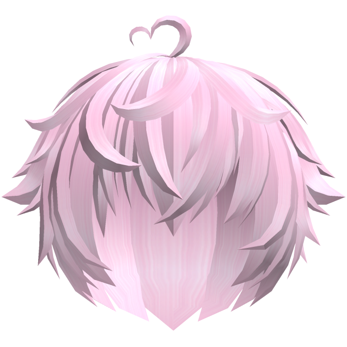 ♡ cute kawaii messy heart boy hair 🐹 pink
