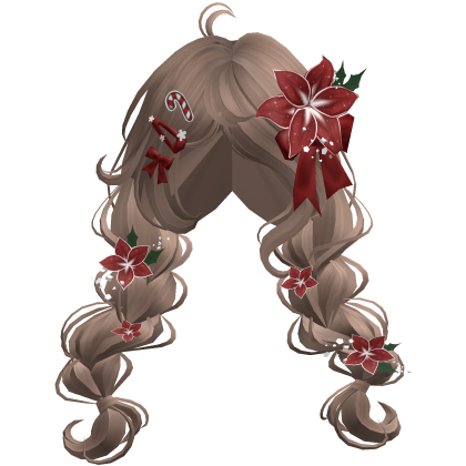 ♡ Christmas Preppy Flower Braids (Brown)