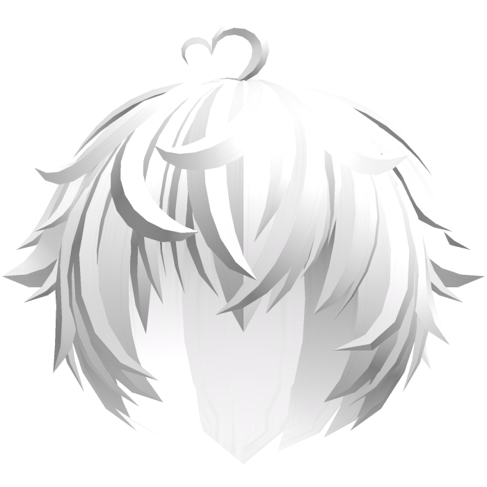 ♡ cute kawaii messy heart boy hair 🐹 white