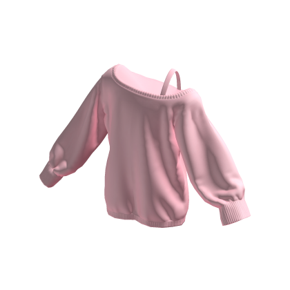 Pink Off Shoulder Oversized Sweater thumbnail