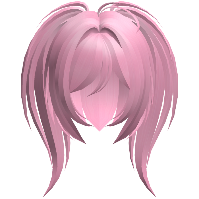 moe emo high messy side ponytails hot pink
