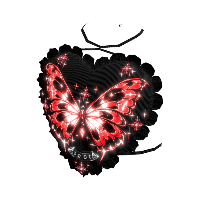 🔆 Red & Black Butterfly Y2K Top [Emissive]