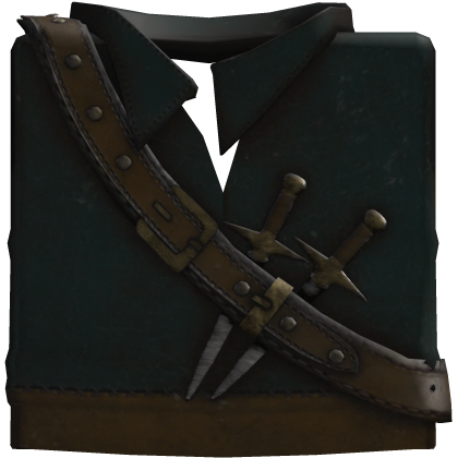 Distressed Pirate Polo W/ CrossBody Daggers Teal Roblox item