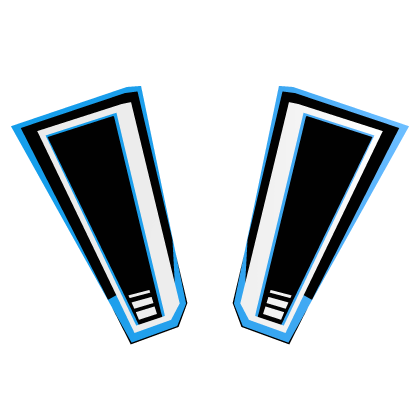Blue & black digital blocky bunny ears