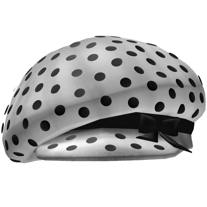 Polka Dot Slouchy Beret w/ Bow (w&b)
