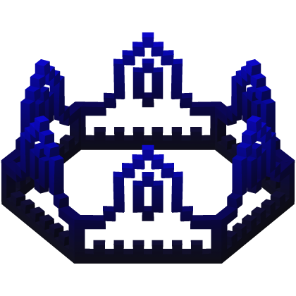 Blue 8-Bit Royal Crown Outline Recolor (Addon)