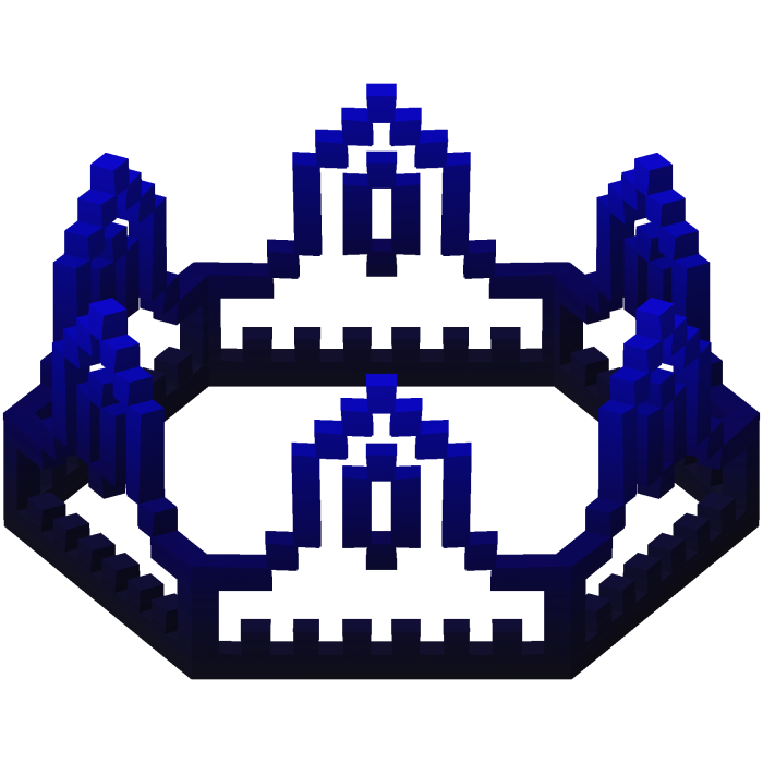 Blue 8-Bit Royal Crown Outline Recolor (Addon)