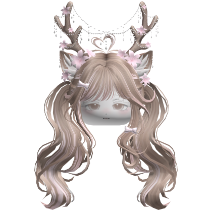 Ethereal Christmas Fairy Fawn Pigtails w/ Antlers