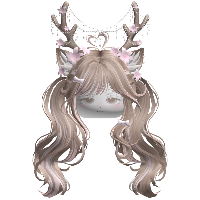 Ethereal Christmas Fairy Fawn Pigtails w/ Antlers