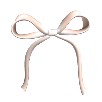 Cream Beige Silk Princess Ponytail Hair Bow Ribbon Roblox item