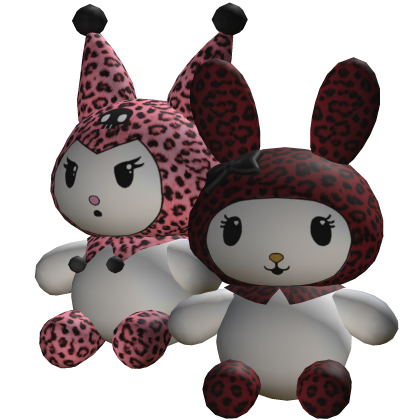 gyaru bunny kitty plushie leopard pink bow hat Roblox item