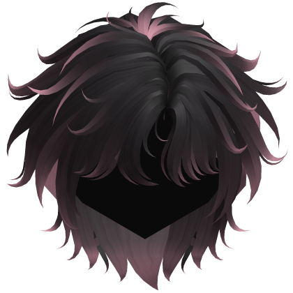 Black & Pink  Fluffy Messy Korean Idol Hair