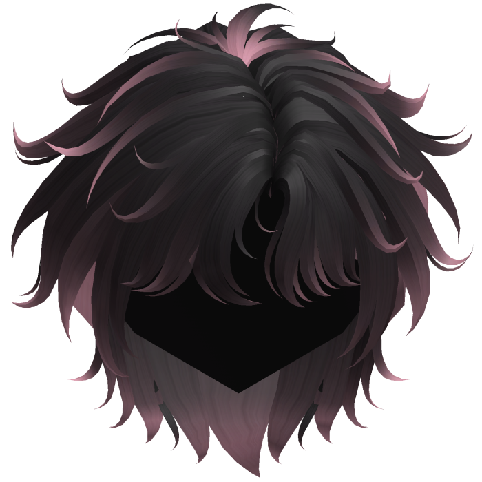 Black & Pink  Fluffy Messy Korean Idol Hair