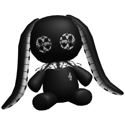 cute gothic black piano keys polka dot bunny thumbnail