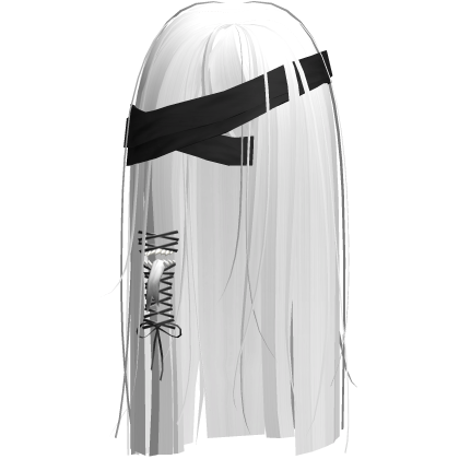 Creepy White Monster Hair w Black Bandages Roblox item