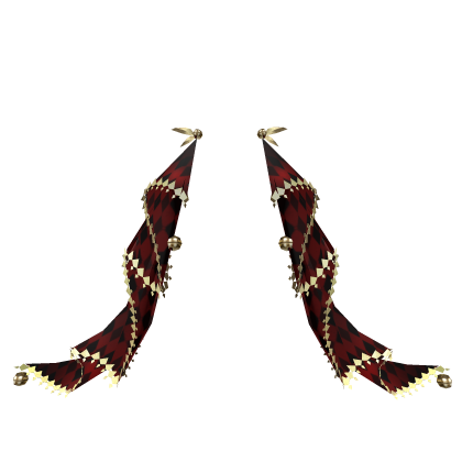 Red Jester Big Bow Lace w Gold Jewels