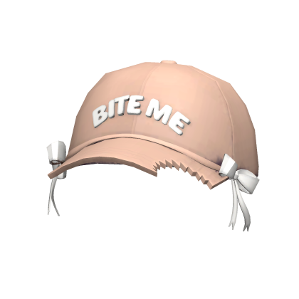 [NEW 🚨] "BITE ME" Cap with Bows in Peach/White