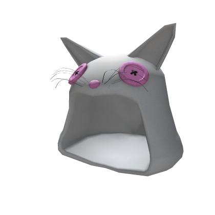 🤍💜 White Purple Stitched Cat Hood