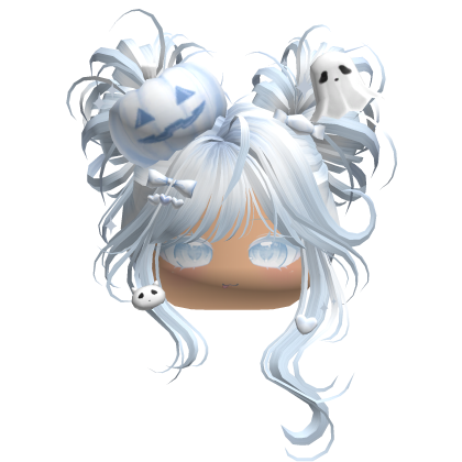 Halloween Pumpkin Buns w/ Bows (Light Blue) Roblox item