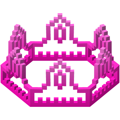 Hot Pink 8-Bit Royal Crown Outline Recolor (Addon) Roblox item