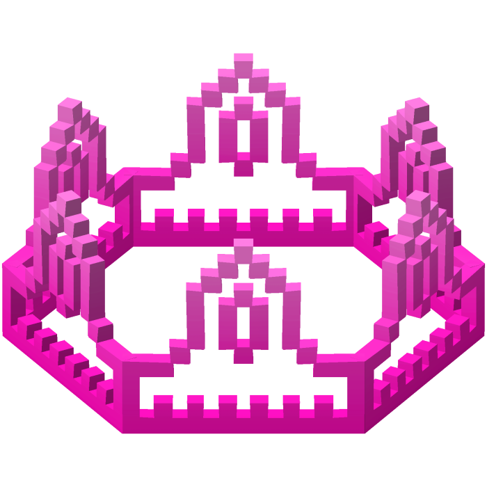 Hot Pink 8-Bit Royal Crown Outline Recolor (Addon)