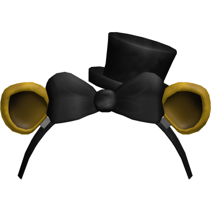 ♡ | animatronic bear golden headband top hat bow