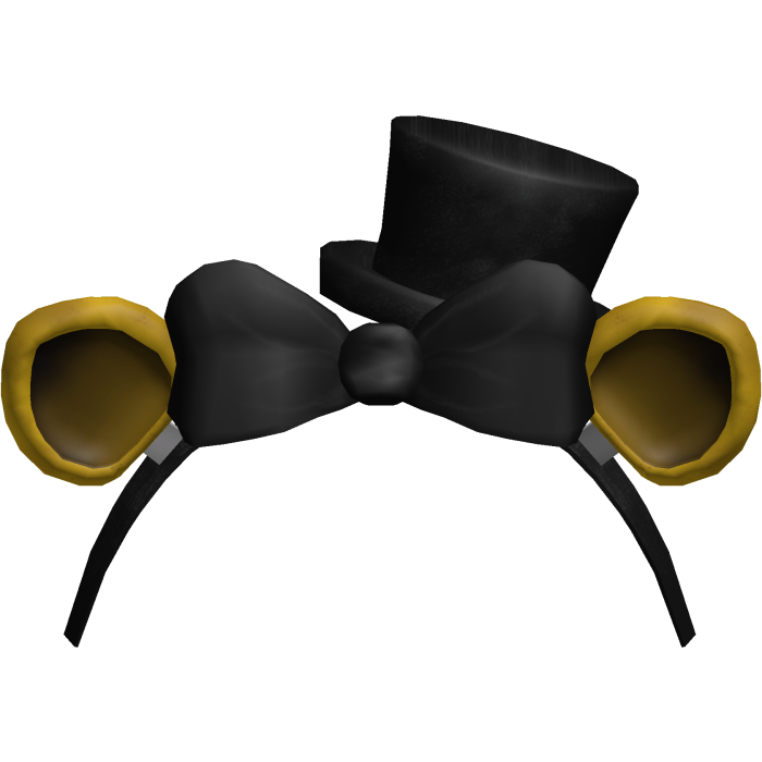 ♡ | animatronic bear golden headband top hat bow