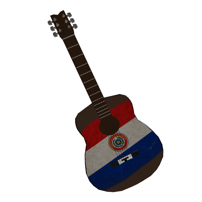 Guitarra con la Bandera de Paraguay