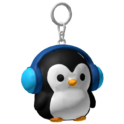 Penguin Headphones Keychain