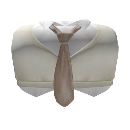 ♡ sweet beige school girl uniform vest w/brown tie Roblox item