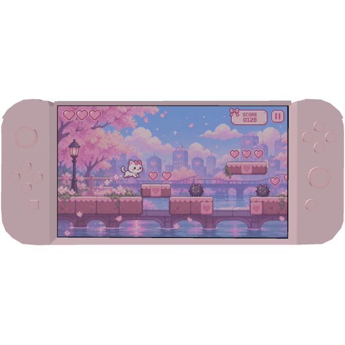 Cute Pink Kitty Gamer Girl Gaming Pad