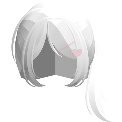 Cute Kawaii Side Ponytail w Clips in White Roblox item