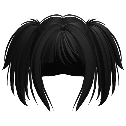 Cute Short Hair Anime Twintails Black Roblox item