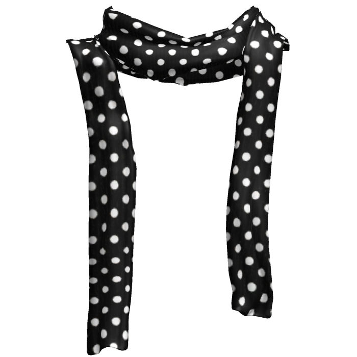 ♡ harajuku black & white polka dot long scarf 1.0 