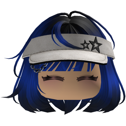 Cute emo y2k hair fluffy (blue)