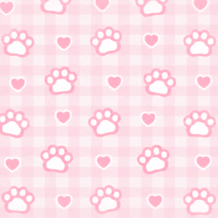 Pink Cat Paws Heart Background Cute Kawaii Pastel