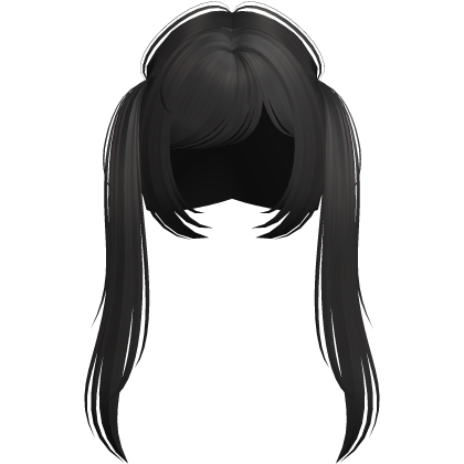 ♡ kawaii straight long dark brown anime pigtails Roblox item