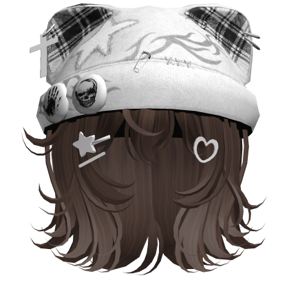 Brown Streetwear Y2K Beanie Girl Hair