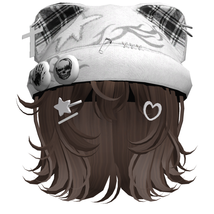 Brown Streetwear Y2K Beanie Girl Hair