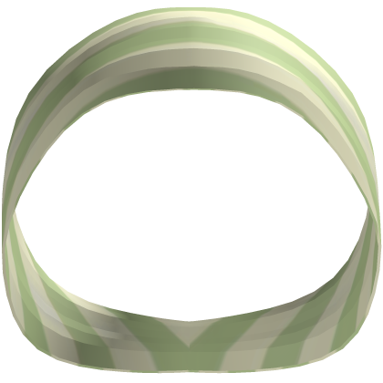 Y2K Silk Striped Bandana Headband in Light Green 
