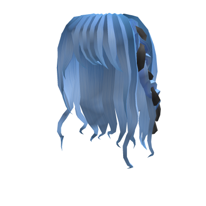 Cute Long Bangs w/ Braided Bow (Blue)