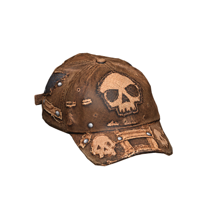 Y2K Distressed Brown Skull Cap v2